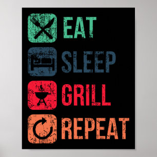Wiederholen Sie den Schlaf-Grill Poster