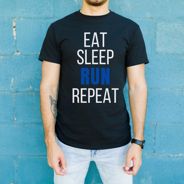 Wiederholen Sie den Schlaf-Lauf, lustiges Laufdesi T-Shirt (Von Creator hochgeladen)