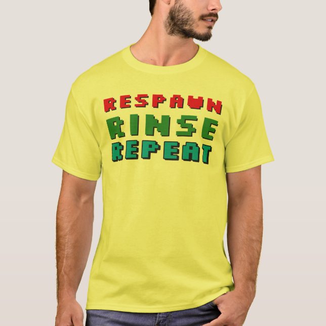 Wiederholen Sie die Wiederholung von Adult Gamer T-Shirt (Vorderseite)