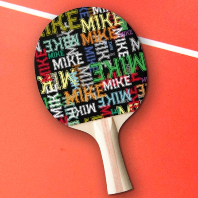 Wiederholen Sie Ihren Namen Cool Typografie Muster Tischtennis Schläger (Von Creator hochgeladen)