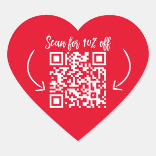Wiederholen Sie Kundenbindungs-Marketing QR-Code r Herz-Aufkleber