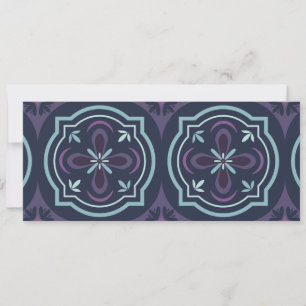 Wiederholendes blaues botanisches Blumendesign Save The Date