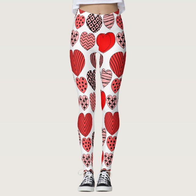 Wiederholte Herzen Leggings (Vorderseite)
