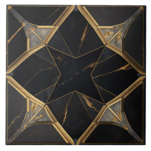 Wiederholte Keramik Tiles Gold Black Floor Marmor Fliese