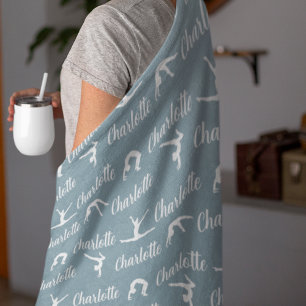 Wiederholte Namen Gymnastik Blauer Fleece Blanket