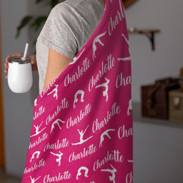 Wiederholte Namen Gymnastik Hot Pink Fleece Blanke (Von Creator hochgeladen)