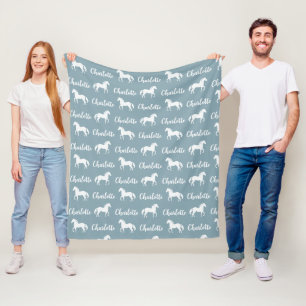 Wiederholte Namen Pferd Blue Simple Fleece Blanket