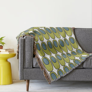 Wiederholte Olive Green und Grauovale Decke