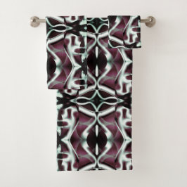 Wiederholte opake Rot- und Gradientenkurven Badhandtuch Set