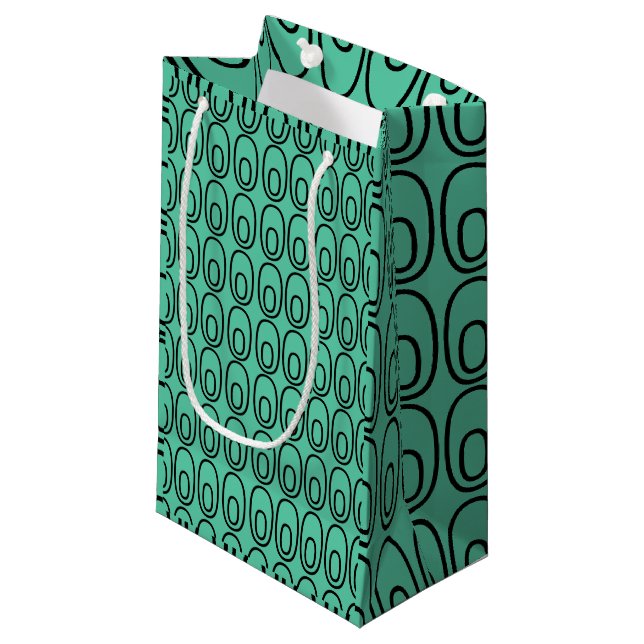 Wiederholte Pfeffergrün-Ovale Kleine Geschenktüte (Vorderseite Schrägansicht)