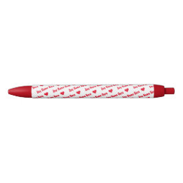 Wiederholte Red Hearts & Names Spaß Girly Writing Kugelschreiber