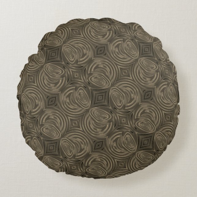 Wiederholte Schokoladenzirkel Rundes Kissen (Vorderseite)