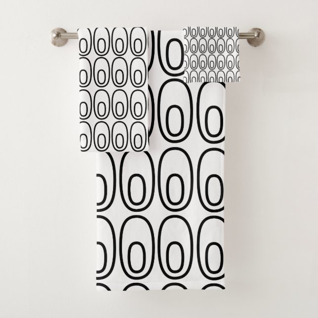 Wiederholte weiße Ovale Badhandtuch Set (Insitu)