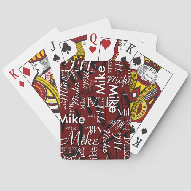 Wiederholter Individuelle Name Cool Spielkarten (Rückseite)