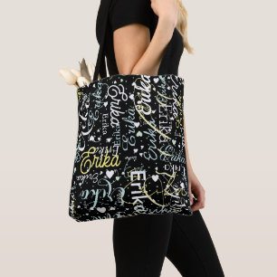 Wiederholter Individuelle Name mit Herz-Romantik-S Tasche