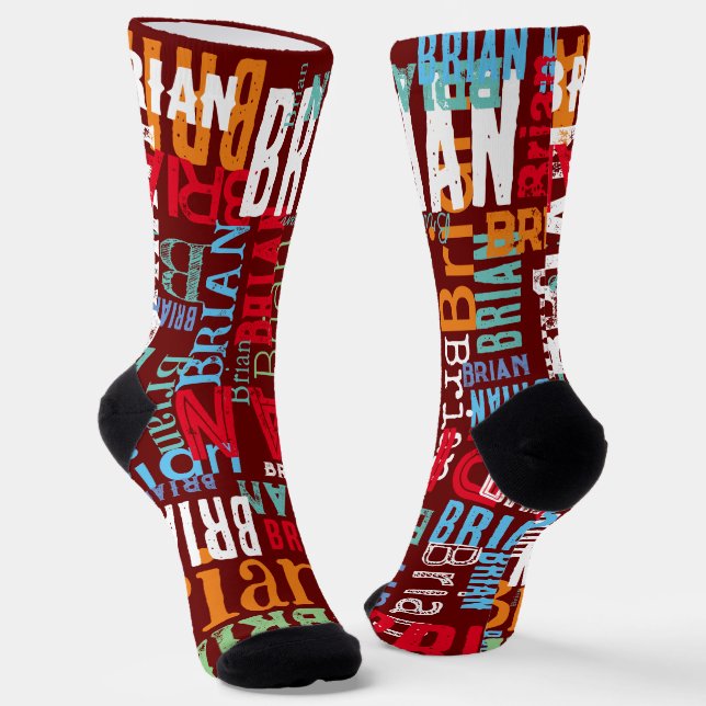 Wiederholter Name für alle dunkelrot Socken (Gewinkelt)