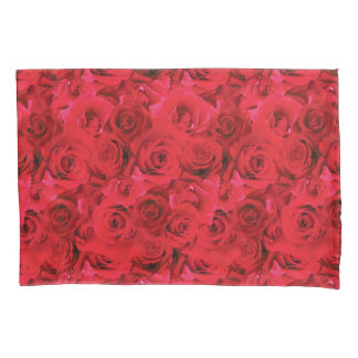 Wiederholtes Blumenmotiv | Muster der Rote Rosen Kissenbezug