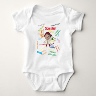 Wiederholtes Future Scientist Monkey Duwer Party Baby Strampler
