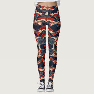 Wiederholtes japanisches Kimono-Muster Leggings