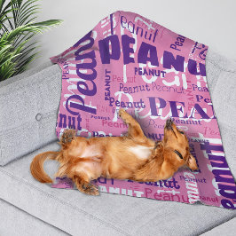 Wiederholtes Muster für Pet-Namen Pink Lila weiße Fleecedecke