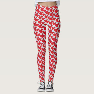 Wiederholtes Muster mit 2 roten Papierherzen Leggings