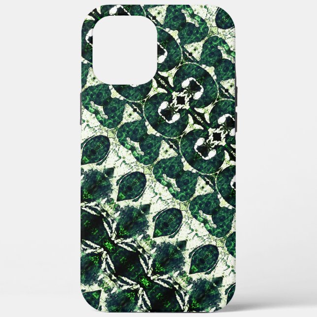 Wiederholtes raues Smaragdgrün unter weißer Textur Case-Mate iPhone Hülle (Rückseite)