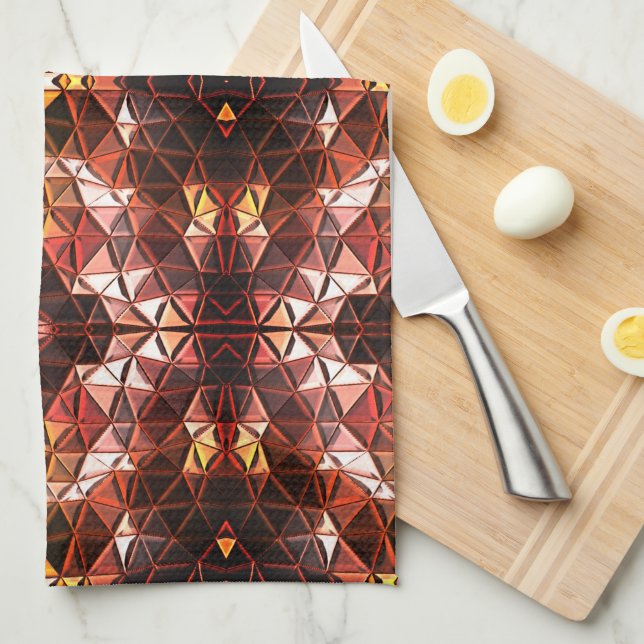 Wiederholtes rotes Dreieck, das seltsame Formen er Geschirrtuch (Viertel Falte)