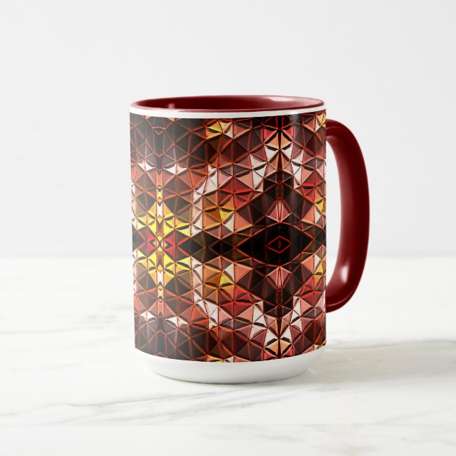 Wiederholtes rotes Dreieck, das seltsame Formen er Tasse (VorderseiteRechts)