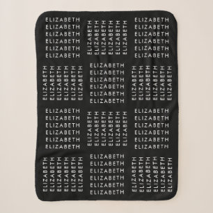 Wiederholtes Textmuster Schwarz/Weiß Sherpadecke