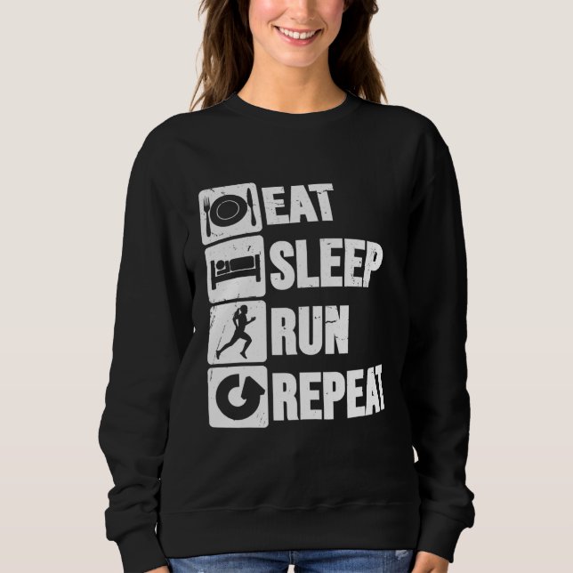 Wiederholung der Langlauf-Schlaf-Wiederholung für  Sweatshirt (Vorderseite)