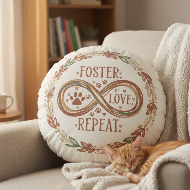 Wiederholung der Liebe für Tierfutter Rundes Kissen (Personalized pet foster pillow)