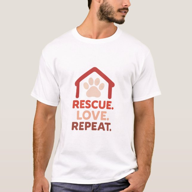 Wiederholung der Rescue-Liebe - Meldung der Adopti T-Shirt (Vorderseite)