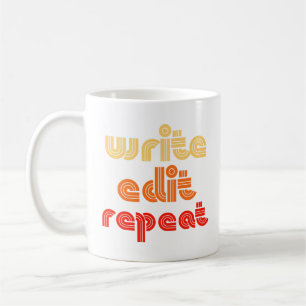 Wiederholung der Retroschreibprüfung Kaffeetasse