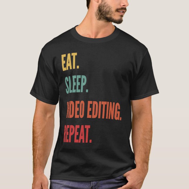 Wiederholung der Videobearbeitung zum Schlafen T-Shirt (Vorderseite)