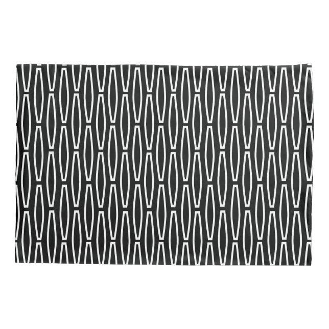 Wiederholung der weißen Geometrie Kissenbezug (Rückseite)
