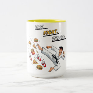 Wiederholung des Esskampfes Zweifarbige Tasse