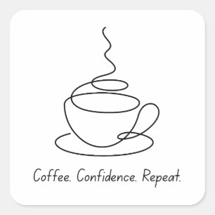 Wiederholung des Kaffeekonzerns - Hinweis für Spaß Quadratischer Aufkleber