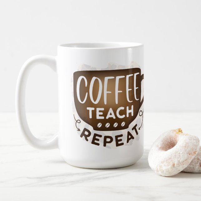 Wiederholung des Kaffeetablaufs Kaffeetasse (Mit Donut)