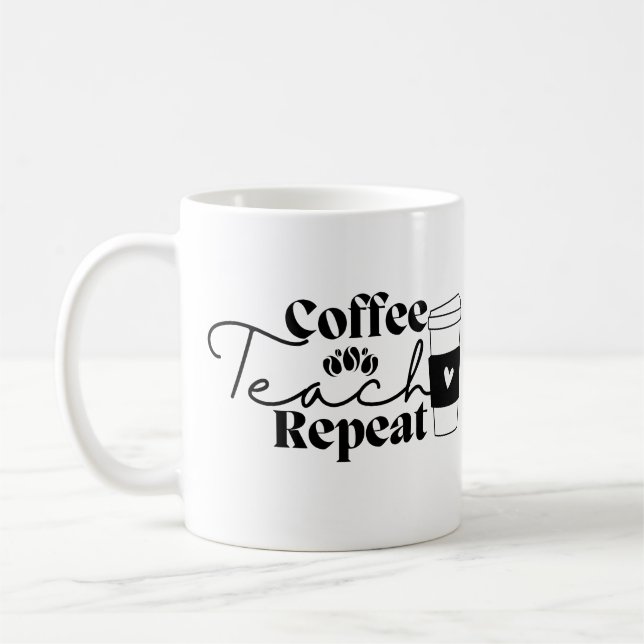 Wiederholung des Kaffeetablaufs Kaffeetasse (Links)