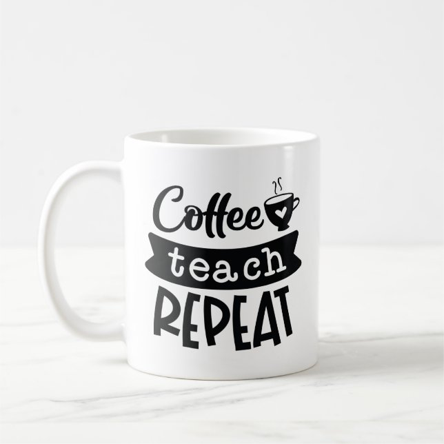 Wiederholung des Kaffeetablaufs Kaffeetasse (Links)