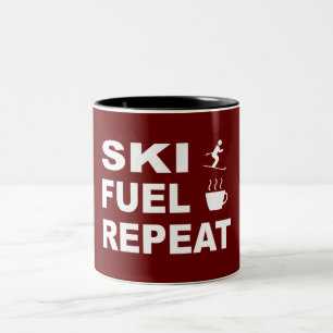 Wiederholung des Skibrennens Zweifarbige Tasse