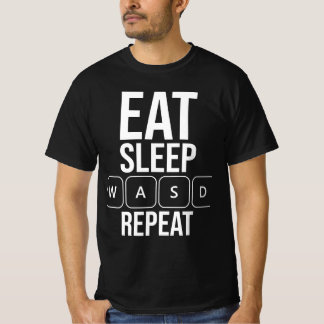 Wiederholung des Sleep Game - White WASD Edition T-Shirt