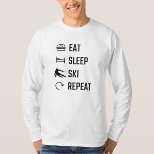Wiederholung des Sleep Skiings essen T-Shirt