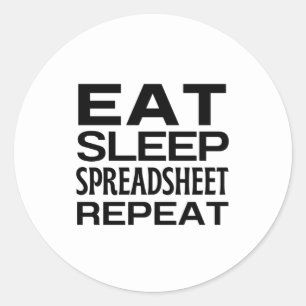 Wiederholung des Sleep Spreadsheet Runder Aufkleber