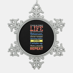 Wiederholung des Theaterlebens Schneeflocken Zinn-Ornament