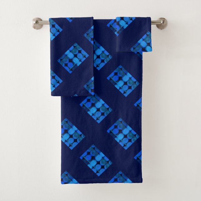 Wiederholung königsblauer Kreise, die geometrisch  Badhandtuch Set (Insitu)