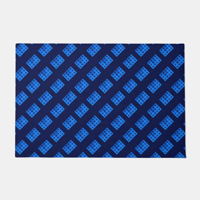 Wiederholung königsblauer Kreise, die geometrisch  Fußmatte (Vorderseite)