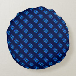 Wiederholung königsblauer Kreise, die geometrisch  Rundes Kissen