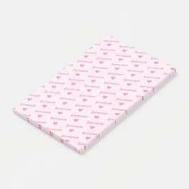 Wiederholung Name mit Herz Niedlich Girly Pink Post-it Klebezettel