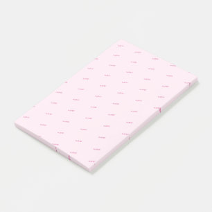 Wiederholung Name mit Herz Niedlich Girly Pink Post-it Klebezettel